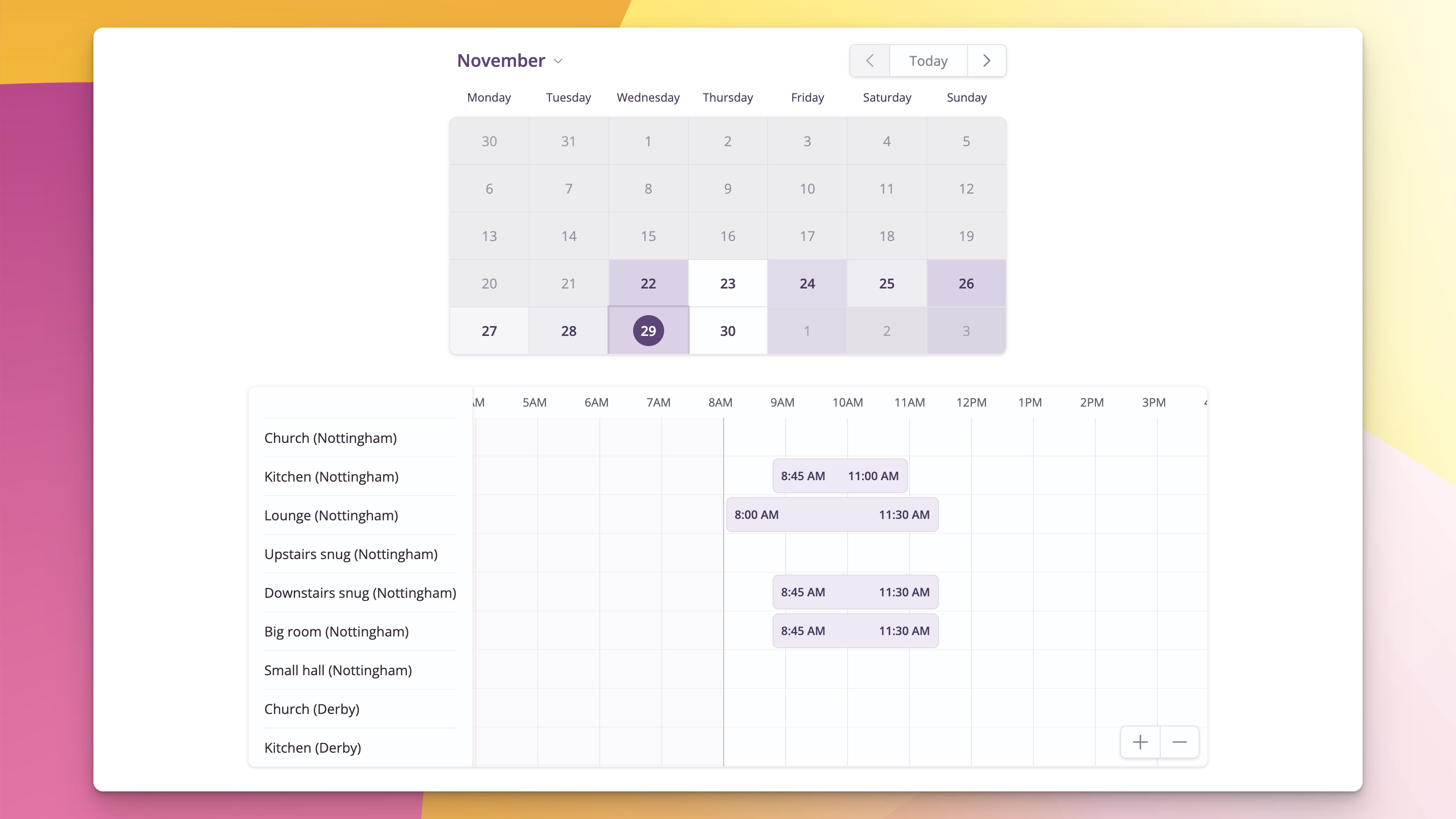 The ChurchSuite Bookings Resource Planner