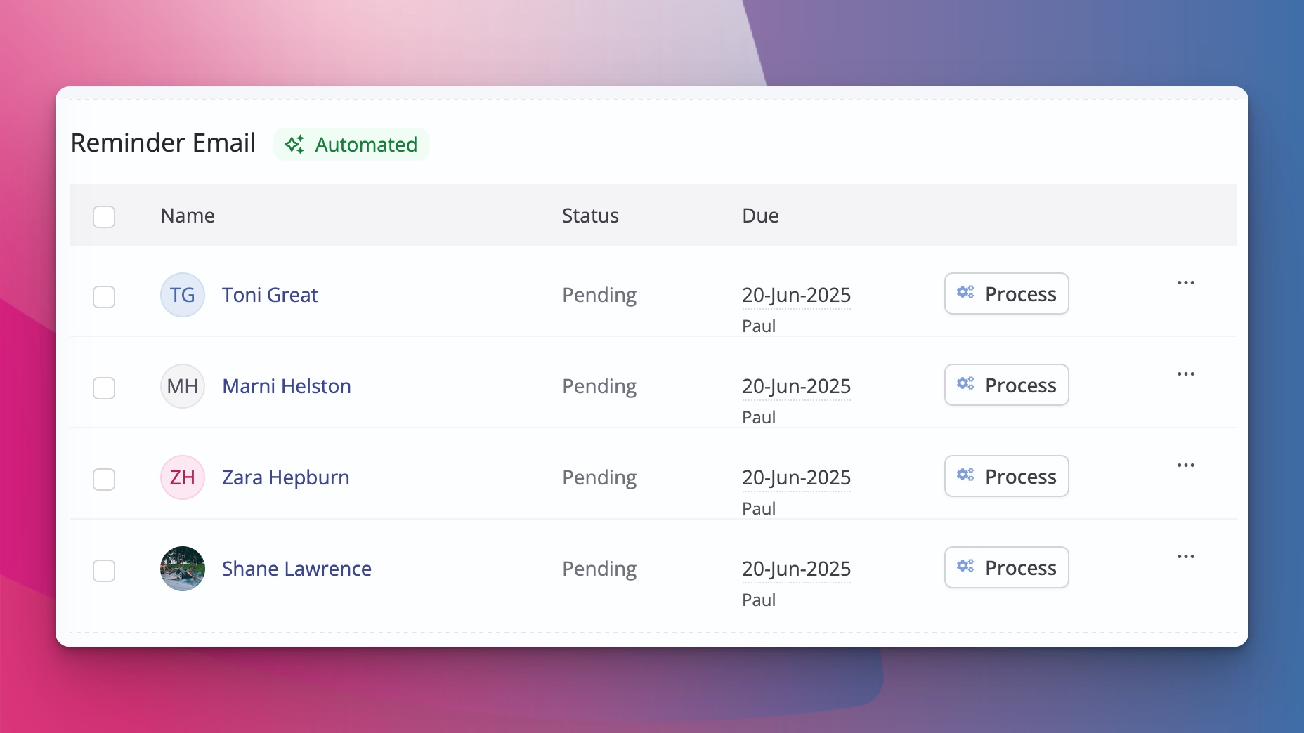 In ChurchSuite Flows, you can automate emails, SMS, or form invites at specific stages.