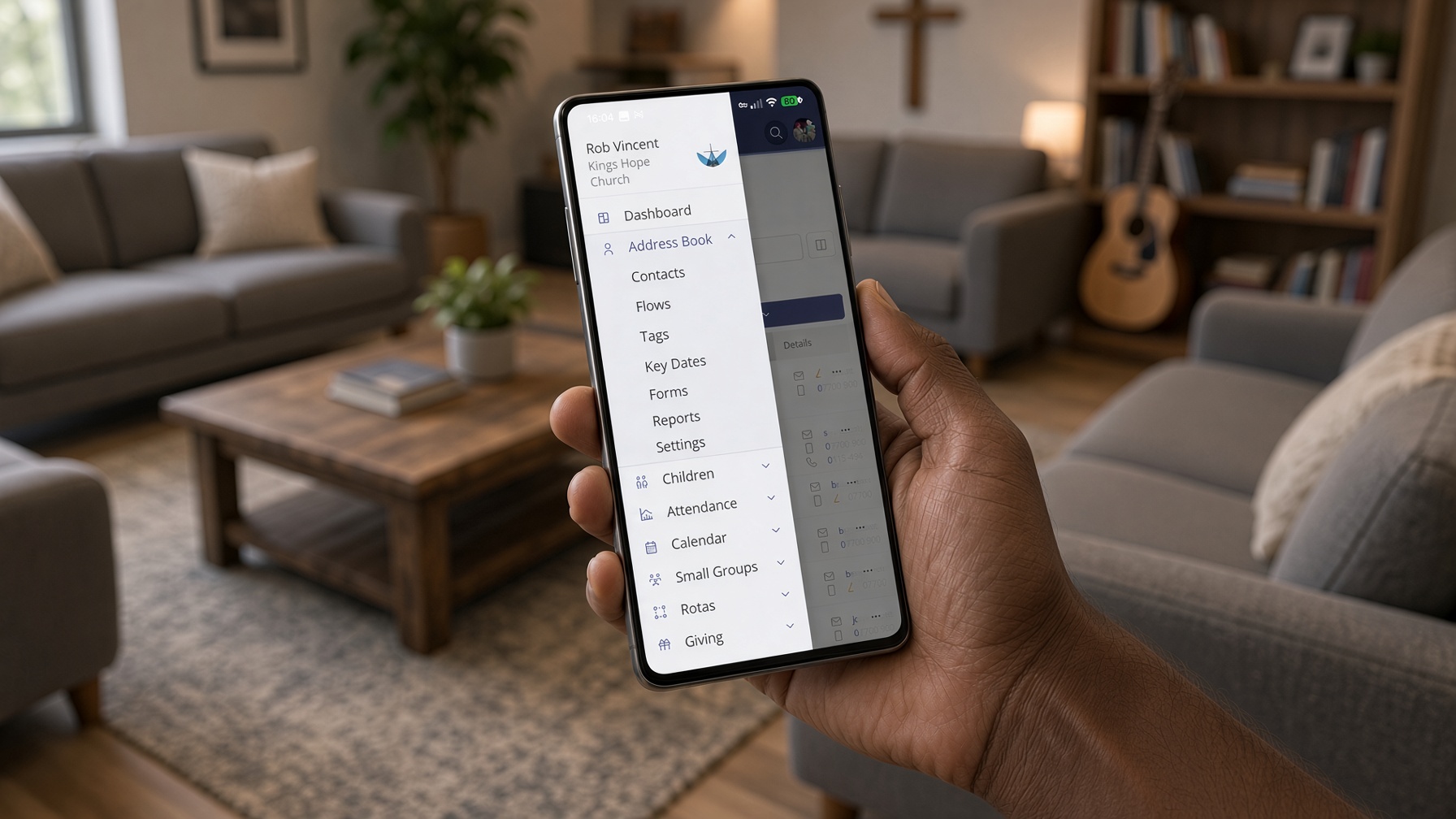 The ChurchSuite app is easy to navigate and use