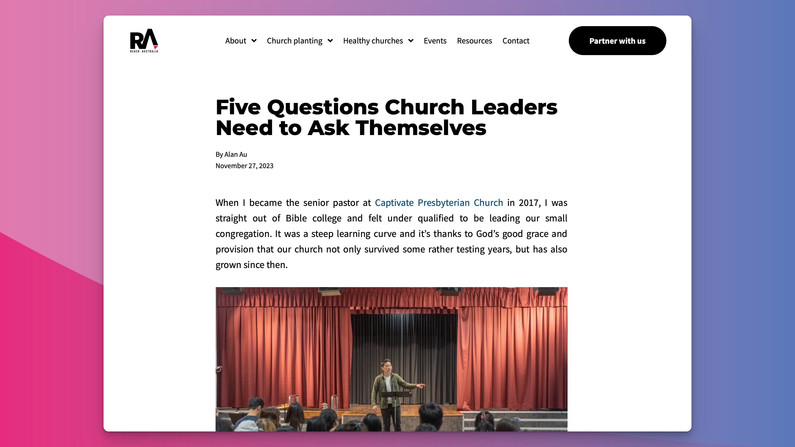 Five Questions Church Leaders Need To Ask Themselves - Reach Australia