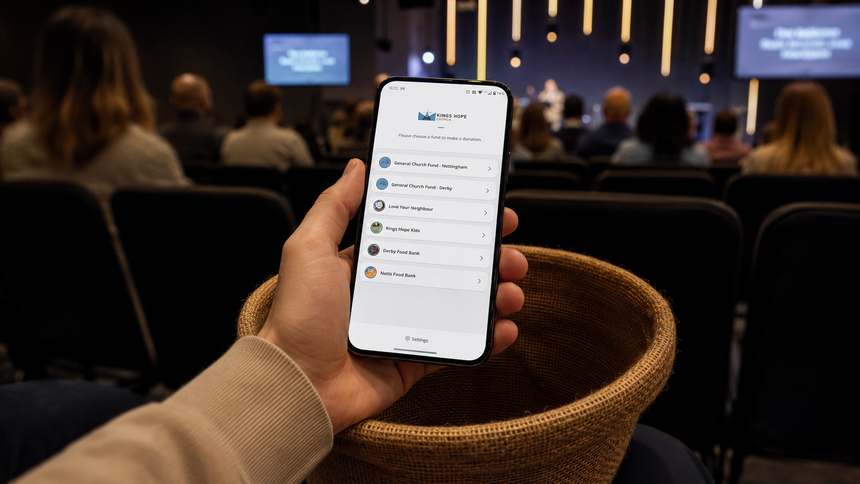 Tap to Donate connects directly to the ChurchSuite Giving module to let you collect donations by card in church