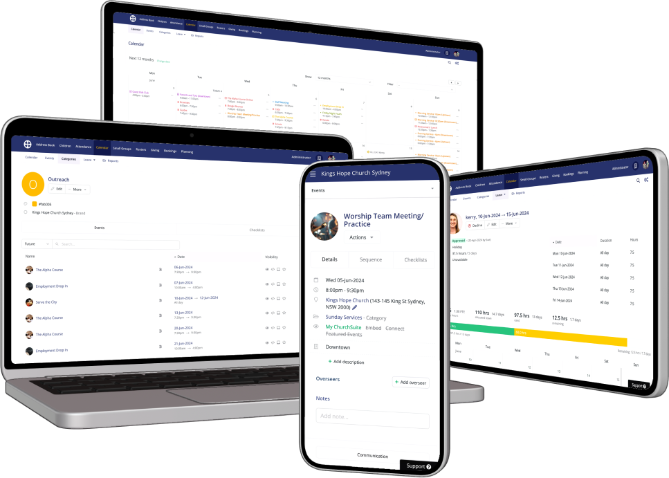 Calendar ChurchSuite